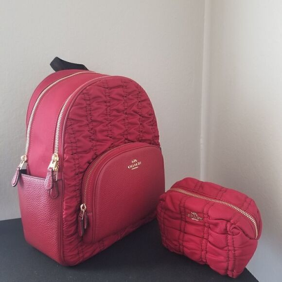 Coach Court Backpack and Cosmetic Bag Set